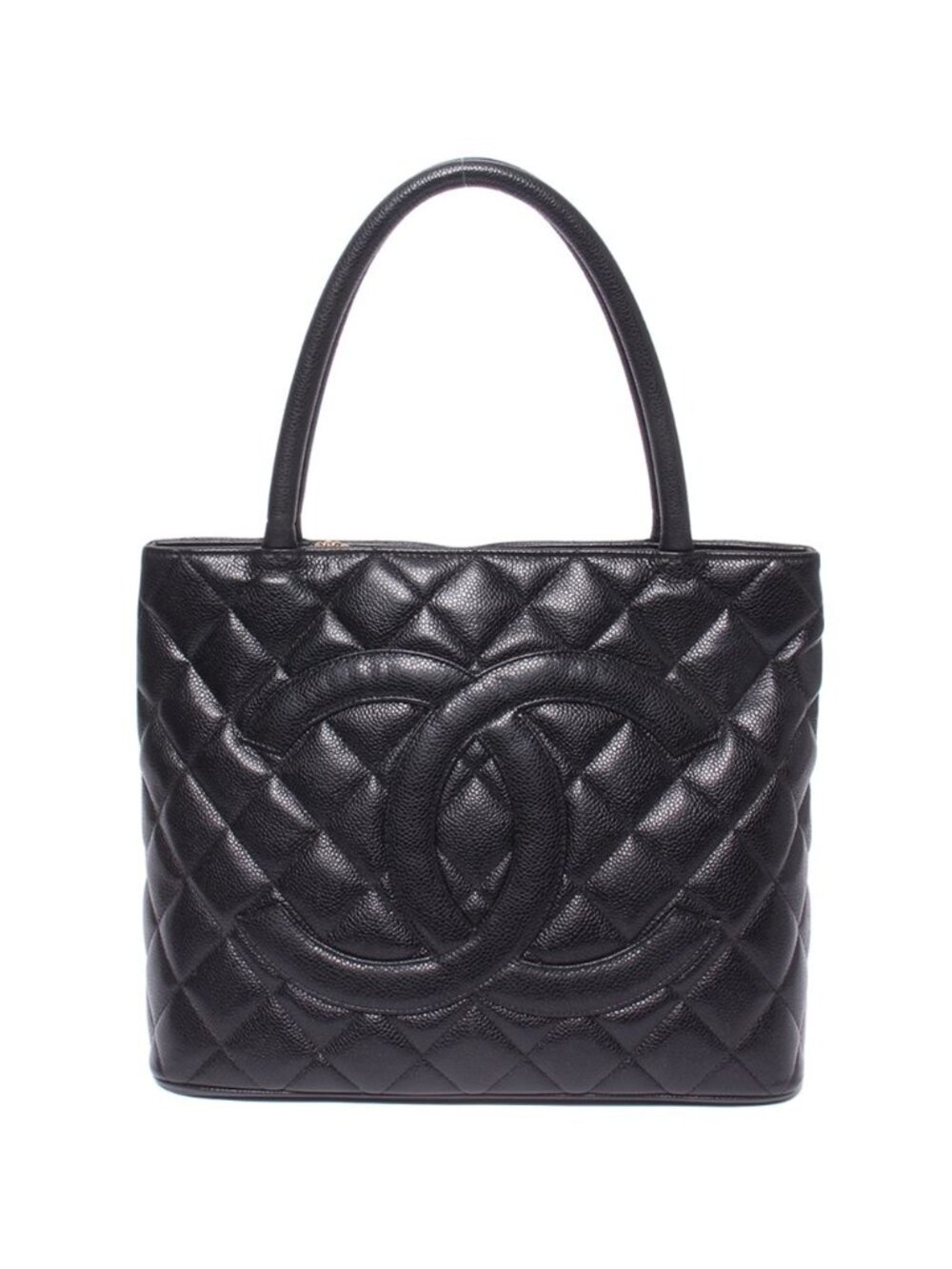 Chanel Tote Shoulder Bag Gold Reissue Caviar Leather